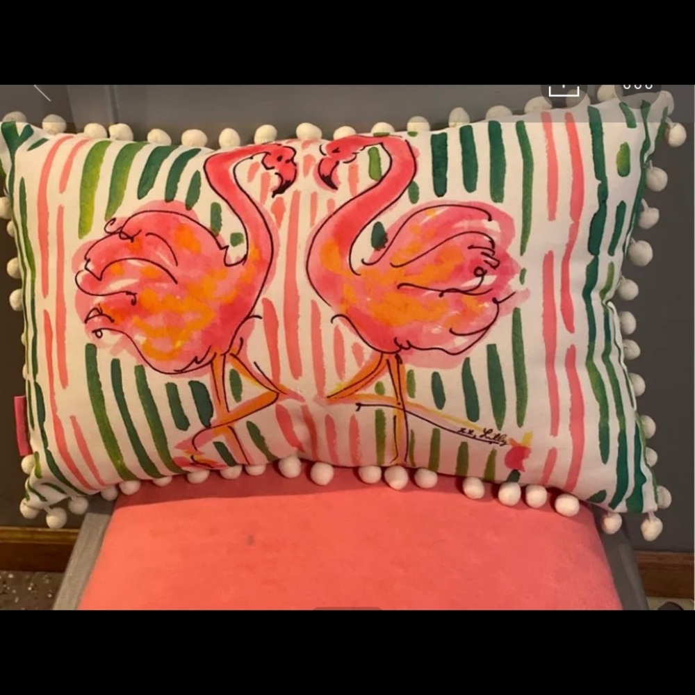 Lily Pulitzer pink flamingo pillow